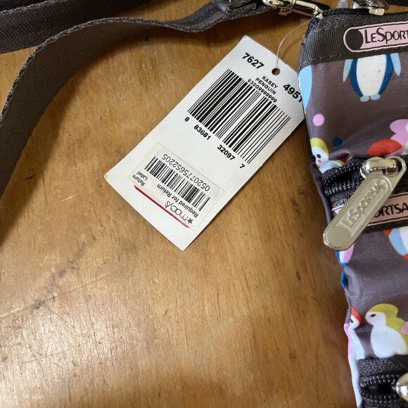 LeSportsac Crossbody Adjustable 3 Zipper Kasey Penguin Purse 9x7” Crossbody NEW - Picture 3 of 7